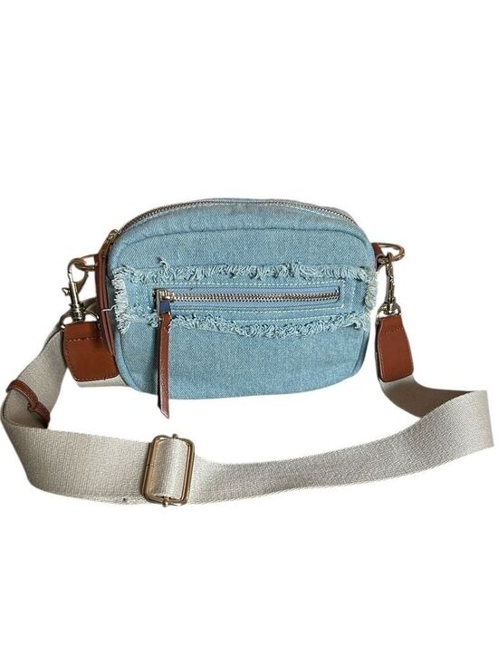 Universal Thread Handbags - Distressed Denim Blue Crossbody Shoulder Bag Small Fringe Boho
Universal Thread